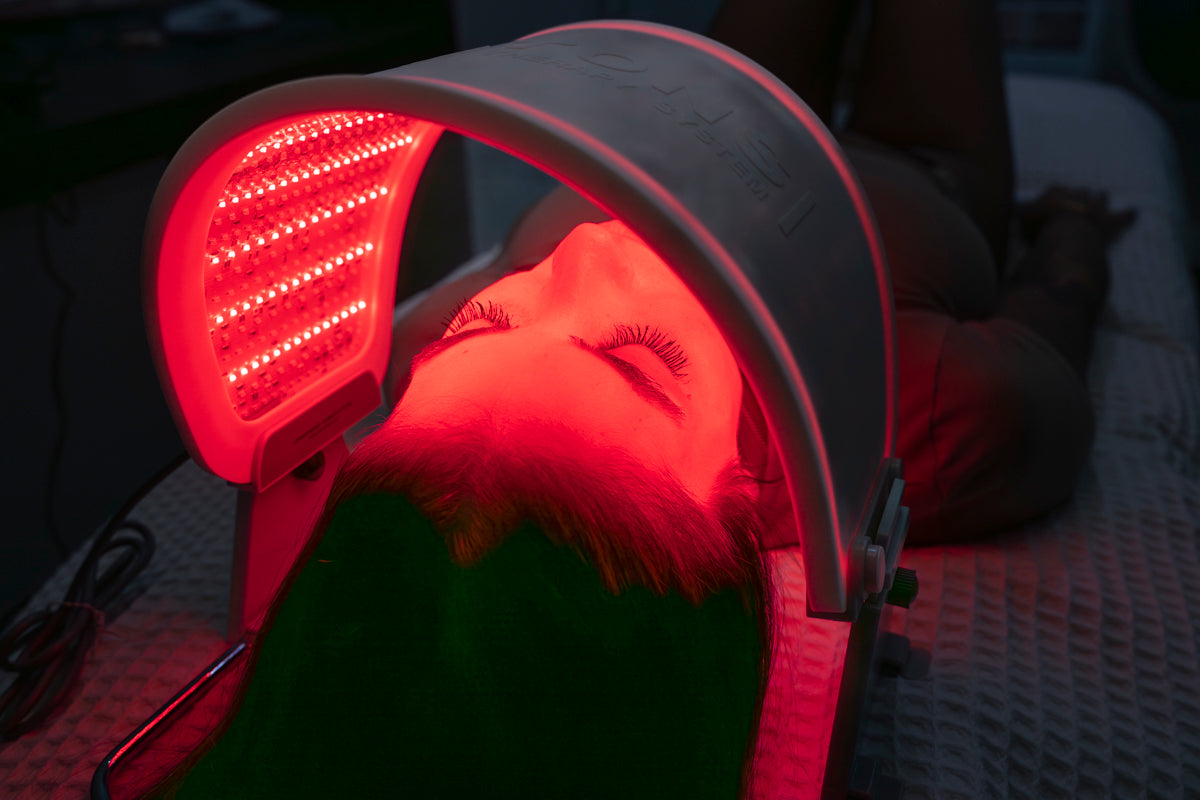 LED light facial rejuvenating therapy